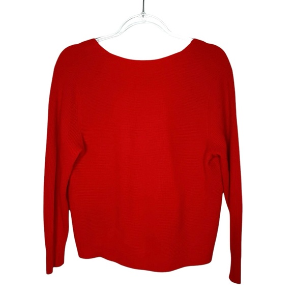 Club Monaco | 100% Cashmere Ribbed Twist Back Reversible Sweater in Red XS - Picture 2 of 7